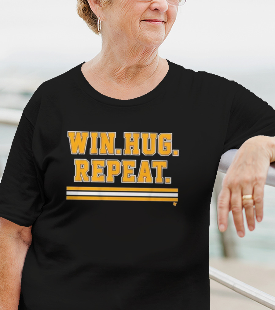 Boston Hockey Win Hug Repeat T-Shirt