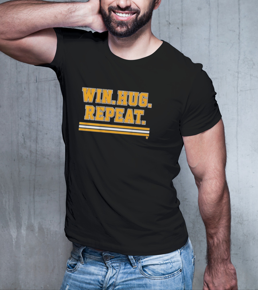 Boston Hockey Win Hug Repeat T-Shirt