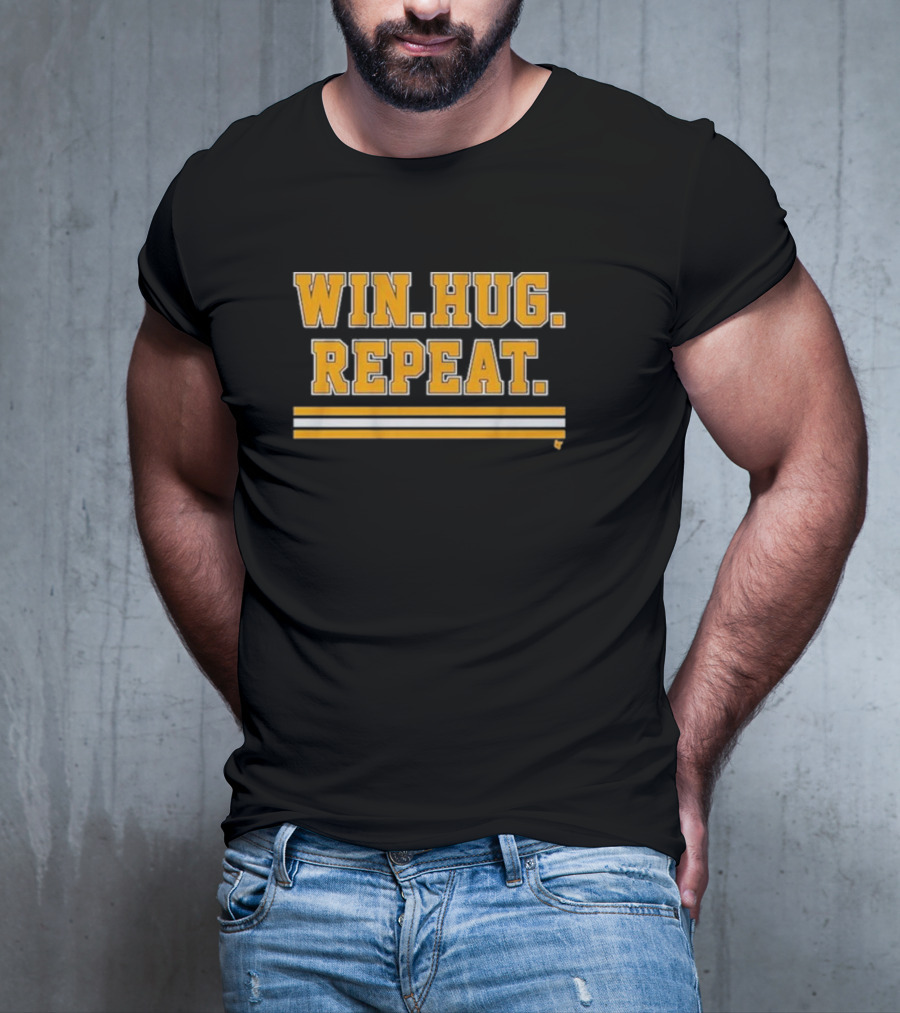 Boston Hockey Win Hug Repeat T-Shirt
