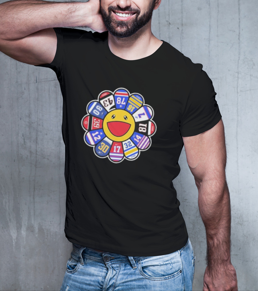 Buffalo Bills Player Numbers Smile Flower T-Shirt