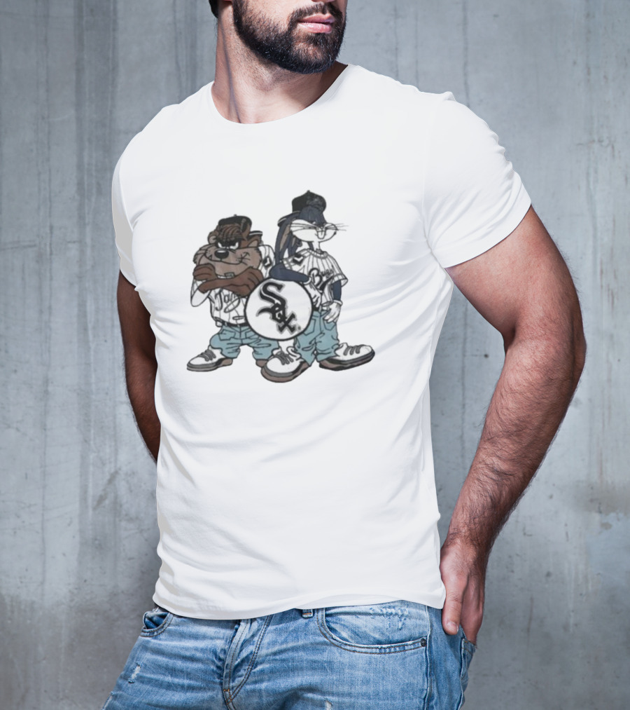 Chicago White Sox Looney Tunes Taz And Bugs Bunny Baseball Characters T-Shirt