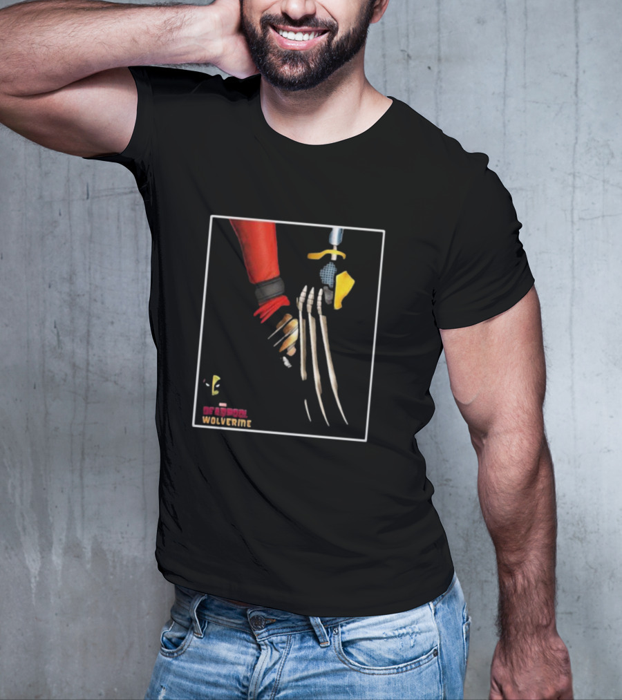 Deadpool Wolverine Handshake Claws T-Shirt