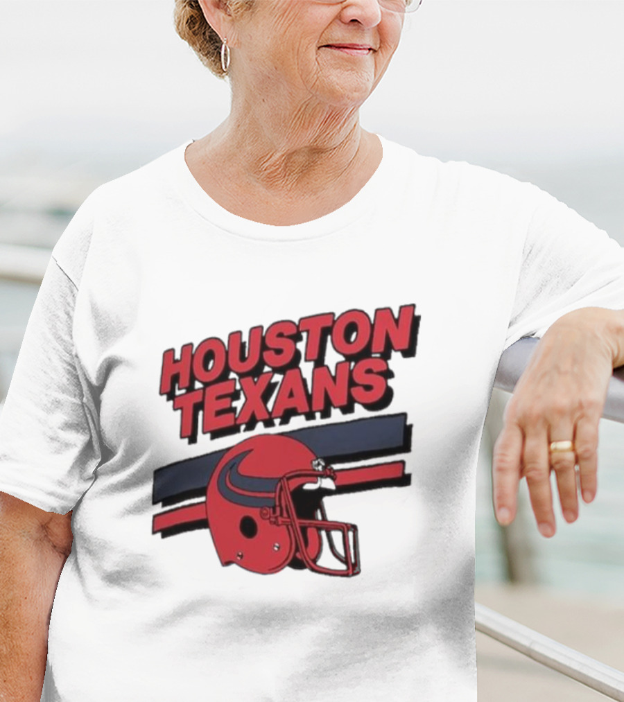Houston Texans Vintage Helmet Stripes Retro Homage T-Shirt