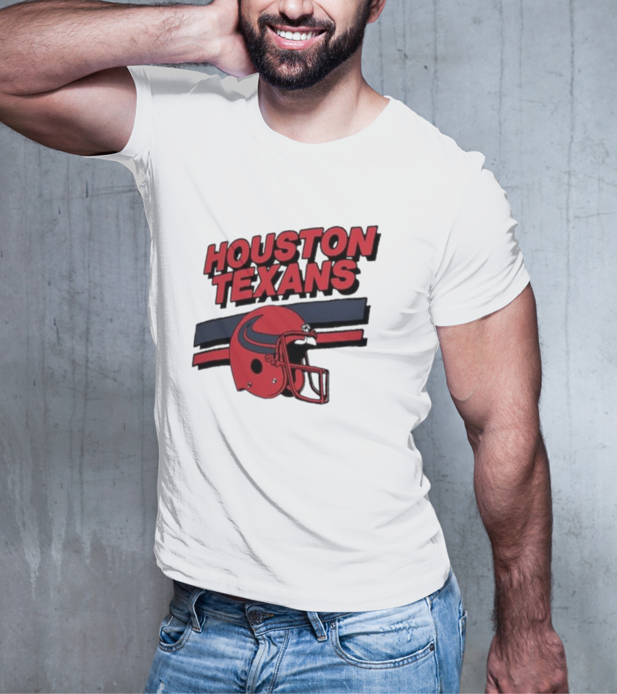 Houston Texans Vintage Helmet Stripes Retro Homage T-Shirt