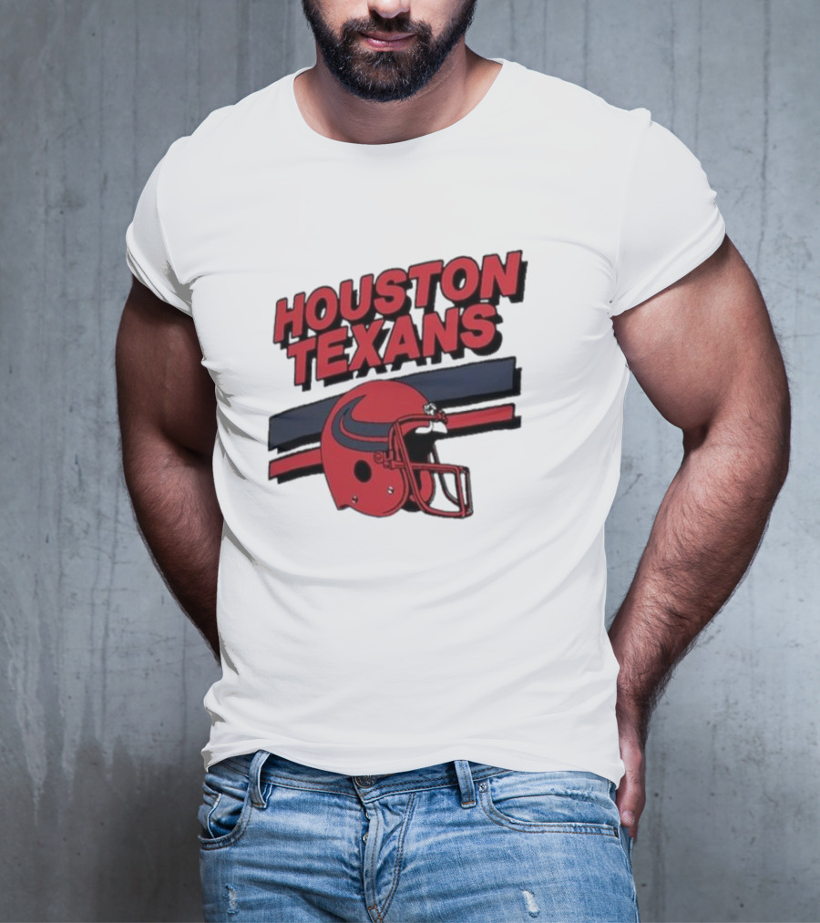 Houston Texans Vintage Helmet Stripes Retro Homage T-Shirt