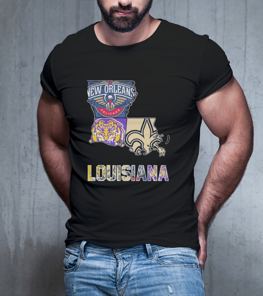 New Orleans Pelicans LSU Tigers New Orleans Saints Louisiana Pride T-Shirt