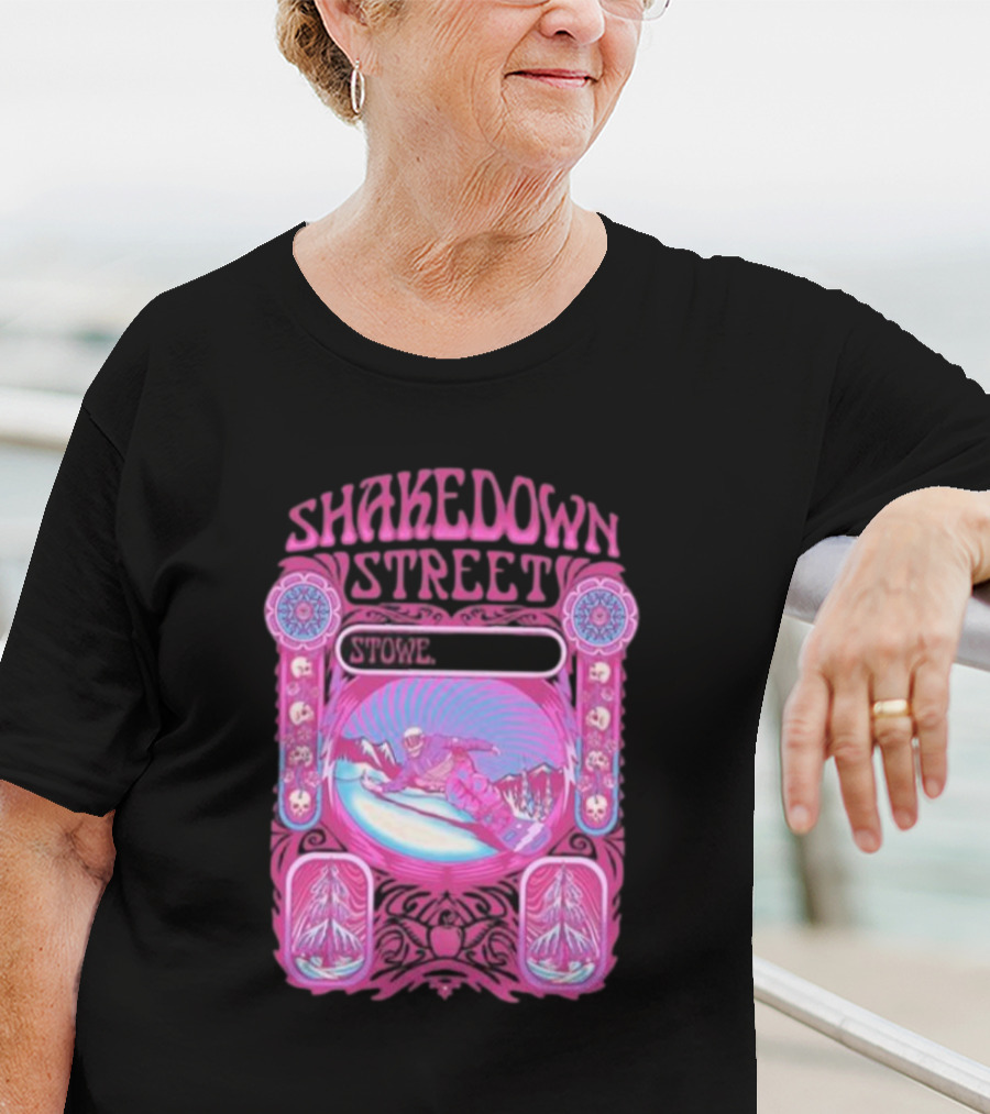 Shakedown Street Stowe Vermont Psychedelic Snowboarder Retro T-Shirt