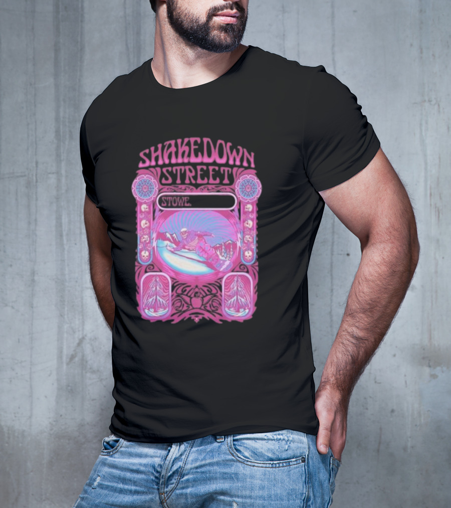 Shakedown Street Stowe Vermont Psychedelic Snowboarder Retro T-Shirt