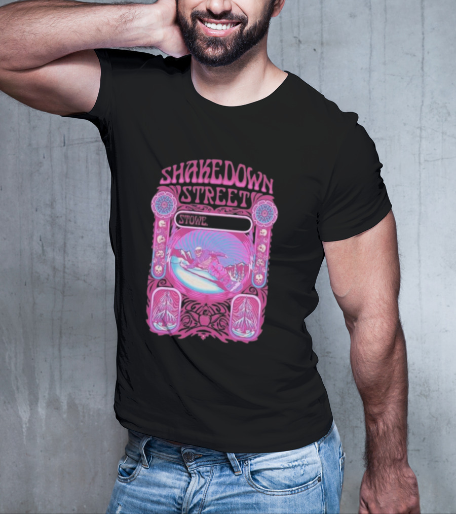 Shakedown Street Stowe Vermont Psychedelic Snowboarder Retro T-Shirt