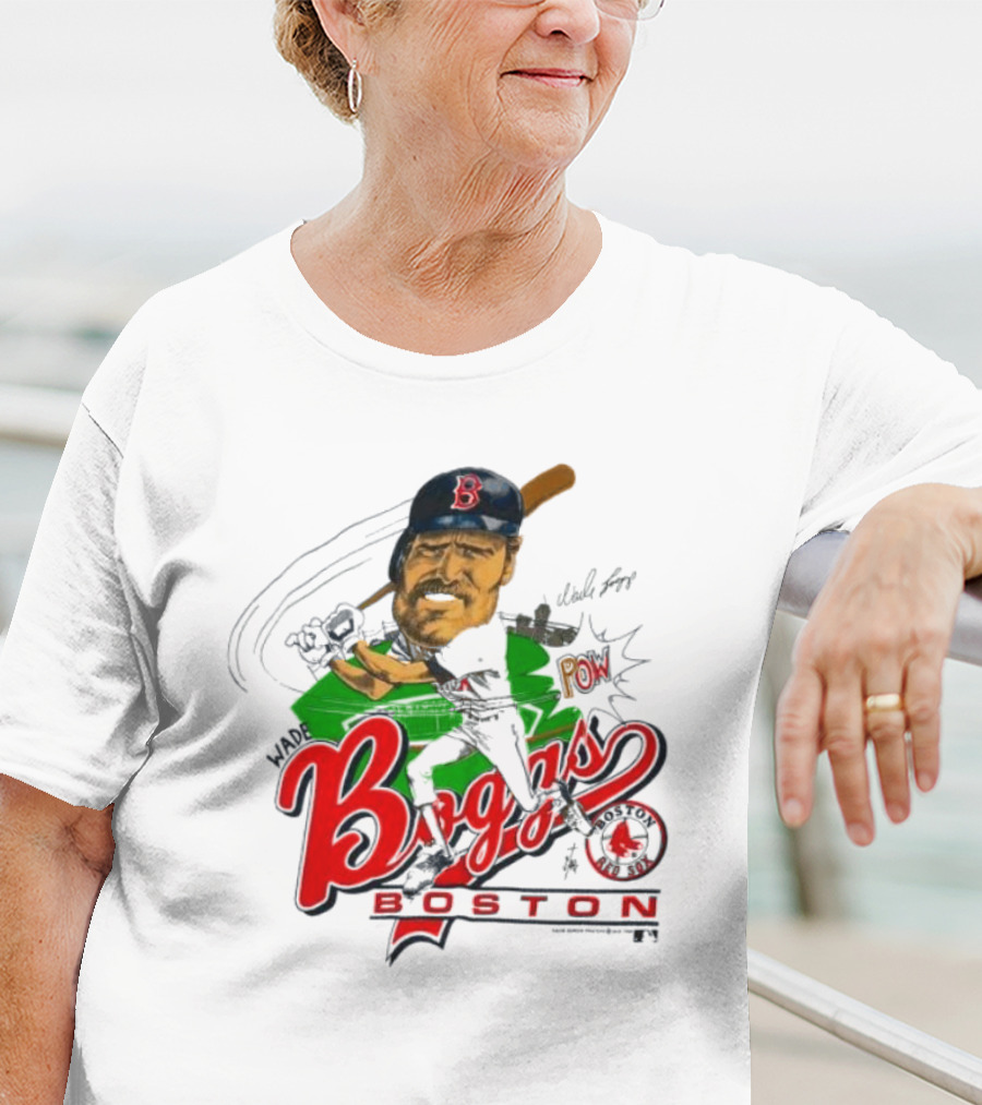 Wade Boggs Boston Red Sox Pow Baseball Signature HOF 2005 T-Shirt