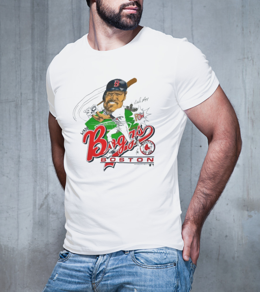 Wade Boggs Boston Red Sox Pow Baseball Signature HOF 2005 T-Shirt