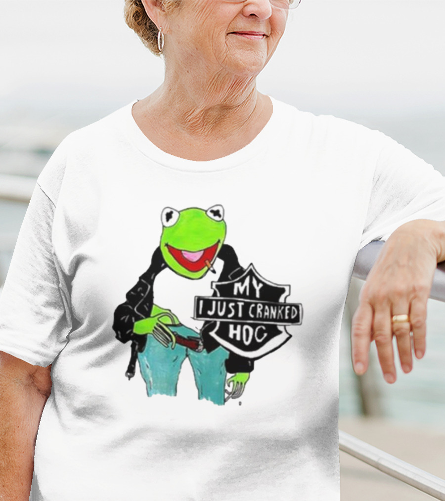 My I Just Cranked Hog Kermit Parody Biker Jacket T-Shirt