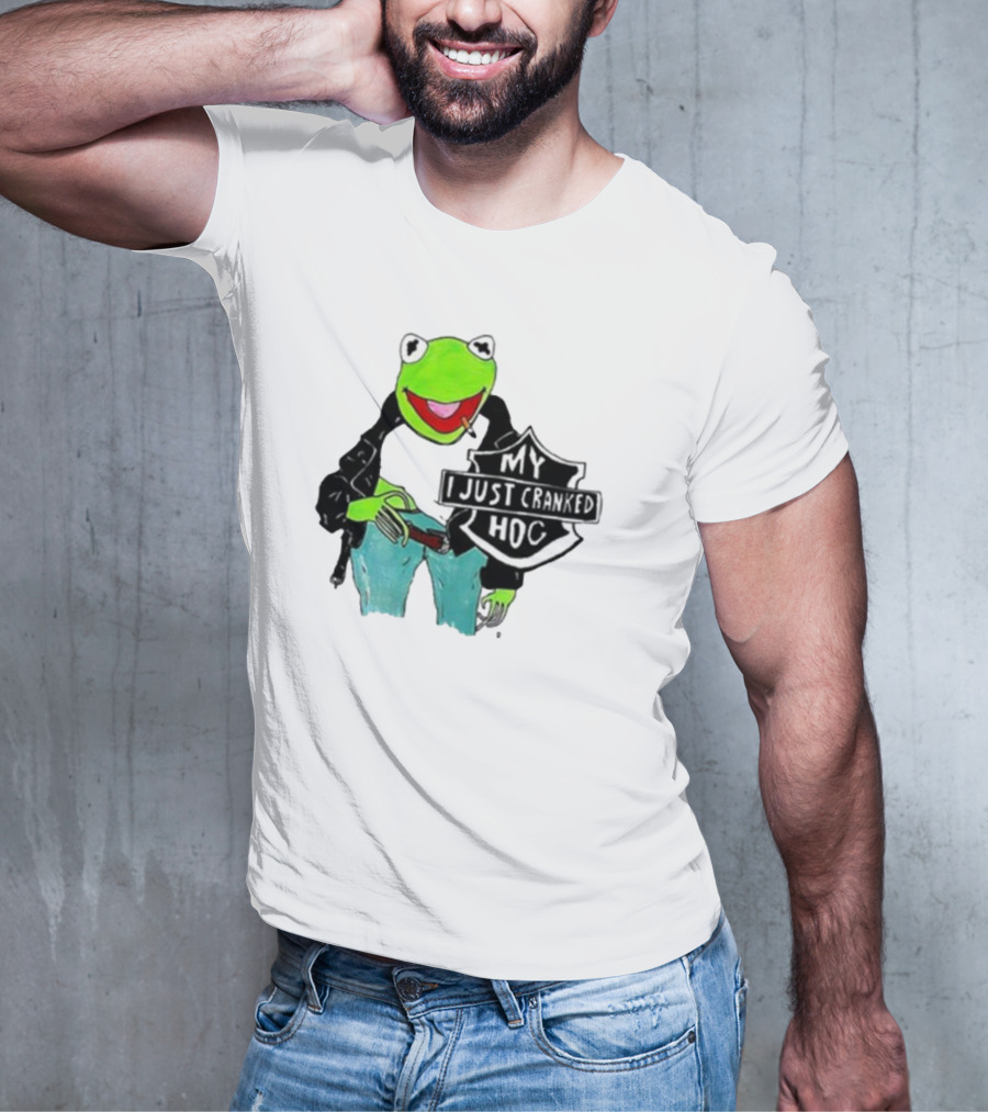 My I Just Cranked Hog Kermit Parody Biker Jacket T-Shirt