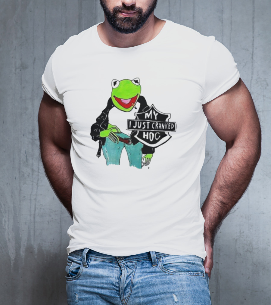 My I Just Cranked Hog Kermit Parody Biker Jacket T-Shirt