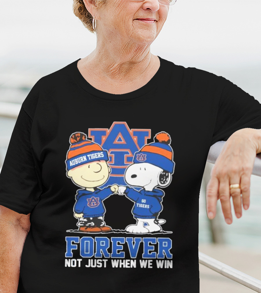 Snoopy Charlie Brown Auburn Tigers Forever Loyalty Not Just When We Win T-Shirt