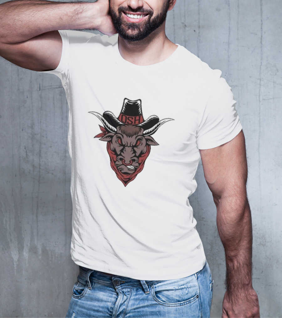 Old School Hats OSH Bull Custom Printed T-Shirt