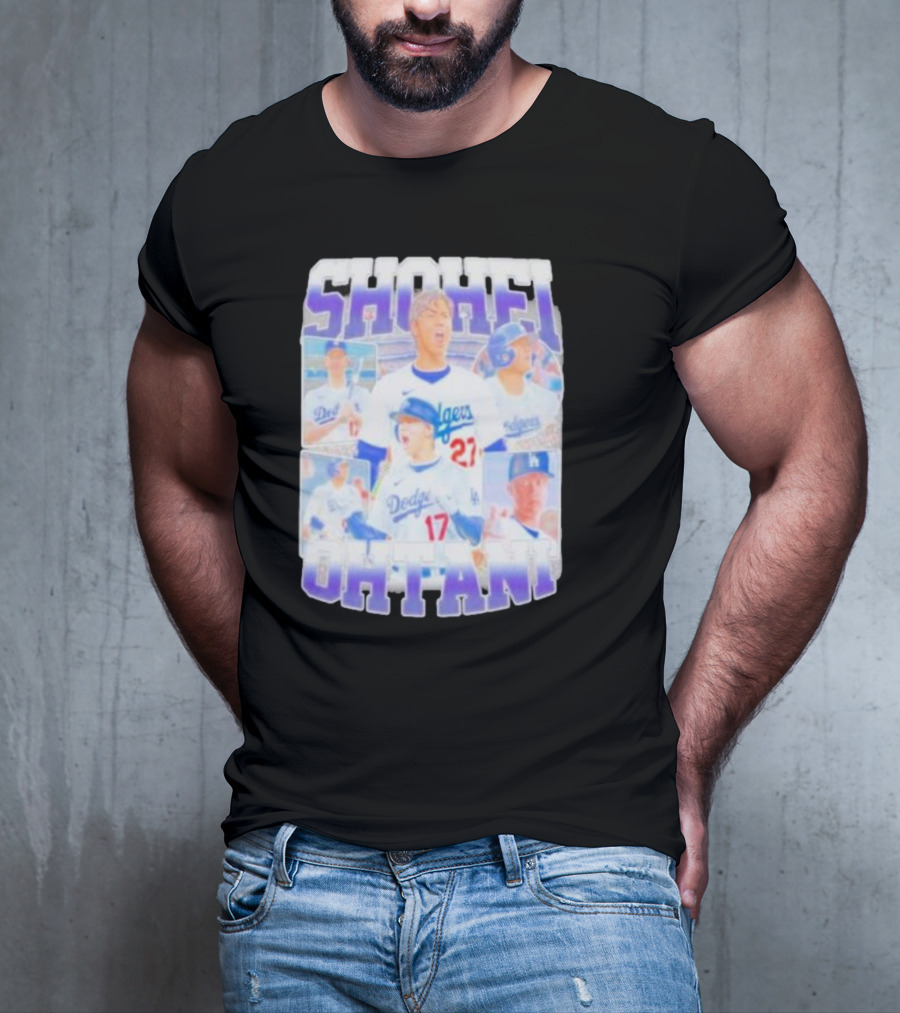 Shohei Ohtani Dodgers Baseball Star Collage T-Shirt