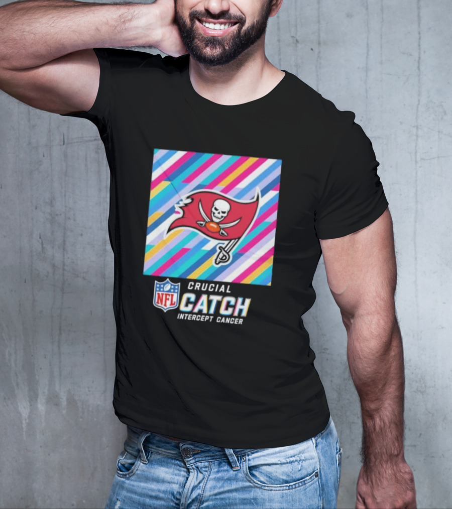 Tampa Bay Buccaneers NFL Crucial Catch Intercept Cancer T-Shirt