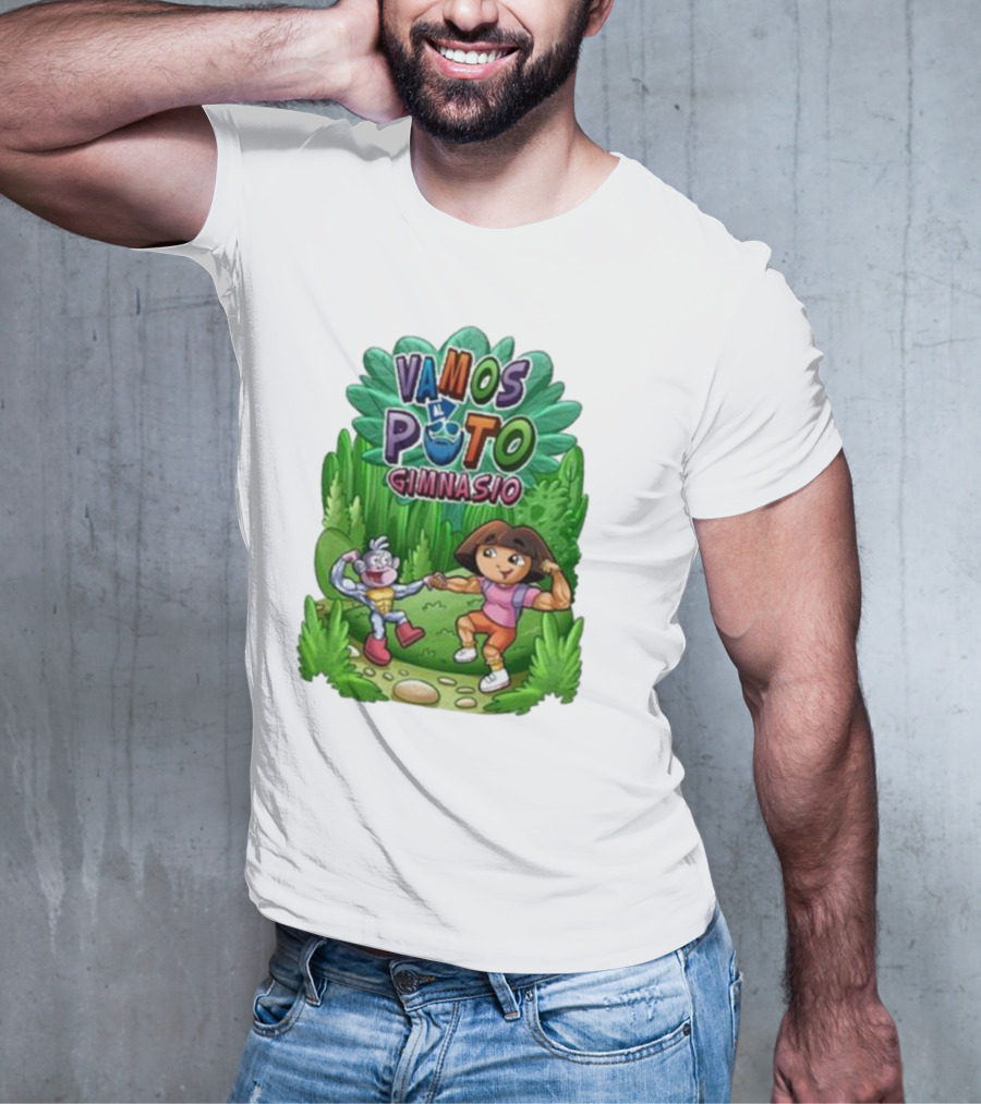 Vamos Al Puto Gimnasio Parody Cartoon Characters Fitness T-Shirt