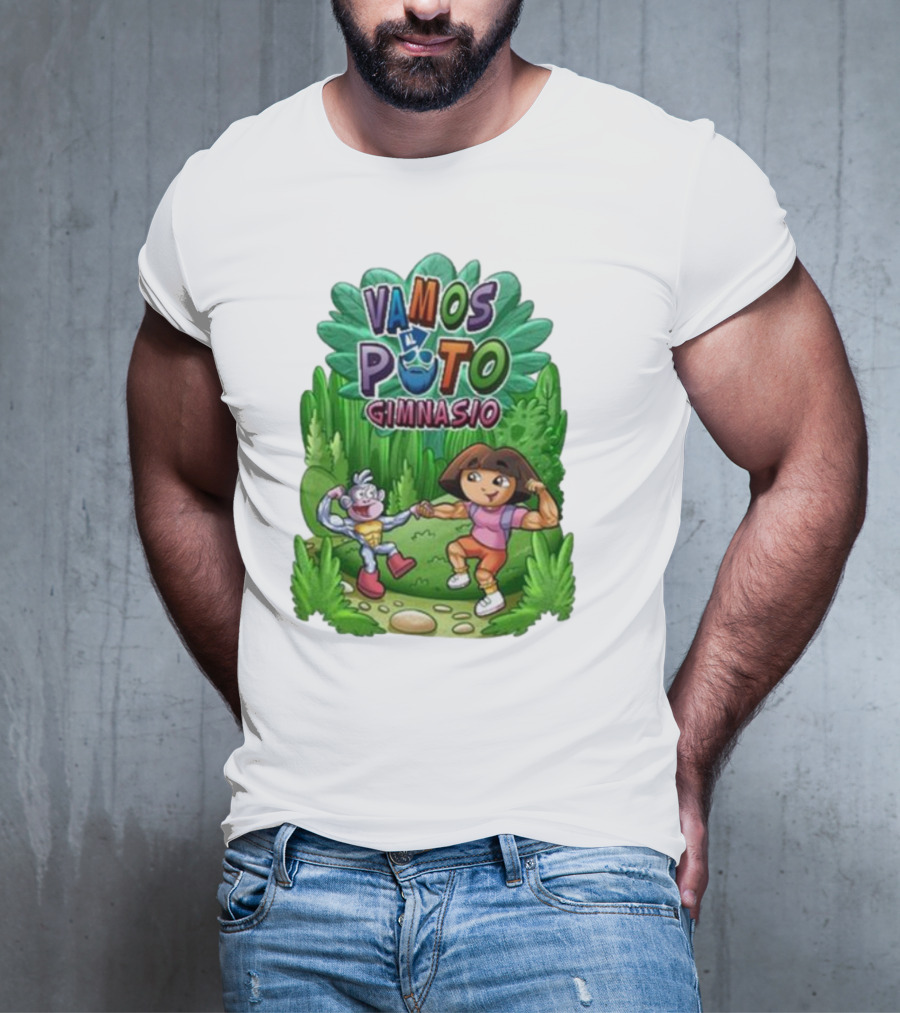 Vamos Al Puto Gimnasio Parody Cartoon Characters Fitness T-Shirt