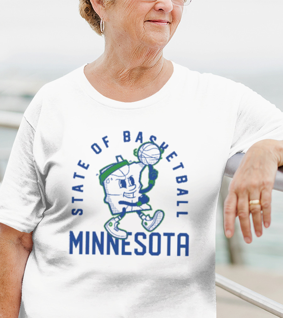 Minnesota State Of Basketball Retro Cartoon T-Shirt