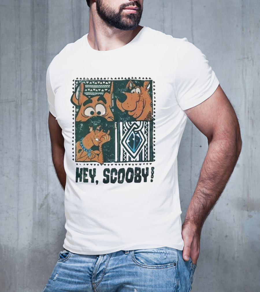 Scooby Doo Hey Scooby With Geometric Patterns And Scooby-Doo Facials T-Shirt
