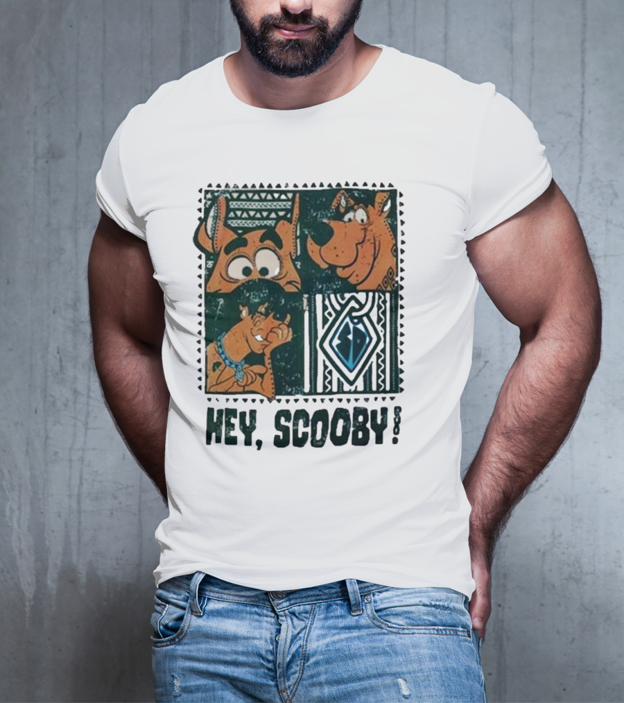 Scooby Doo Hey Scooby With Geometric Patterns And Scooby-Doo Facials T-Shirt