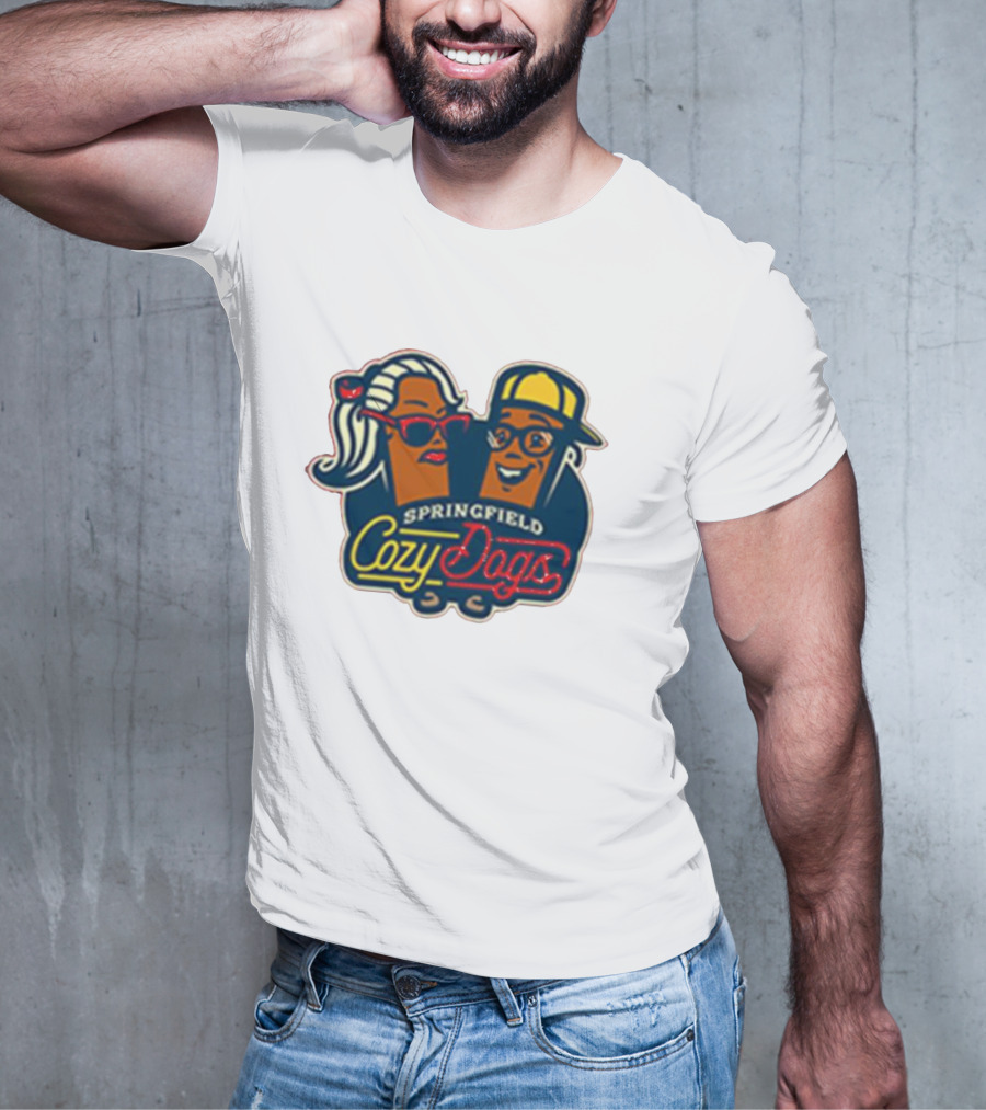 Springfield Cozy Dogs Retro Style Logo With Fun Characters T-Shirt