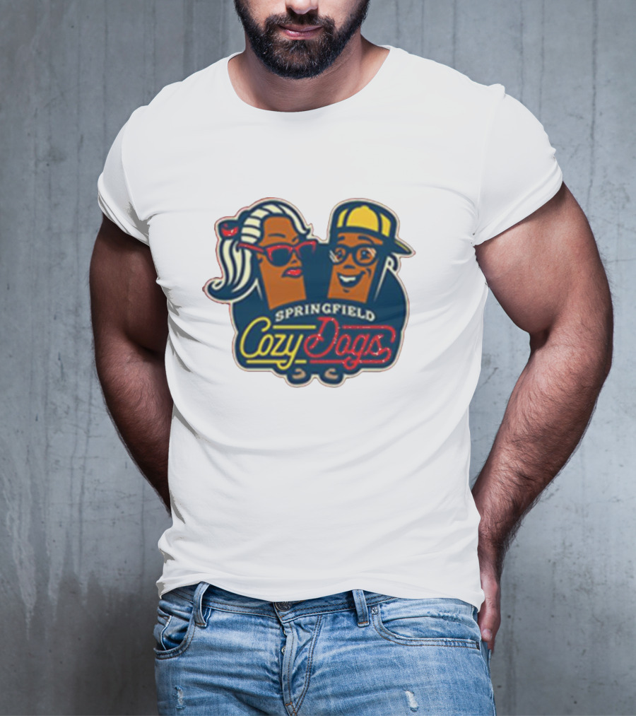 Springfield Cozy Dogs Retro Style Logo With Fun Characters T-Shirt
