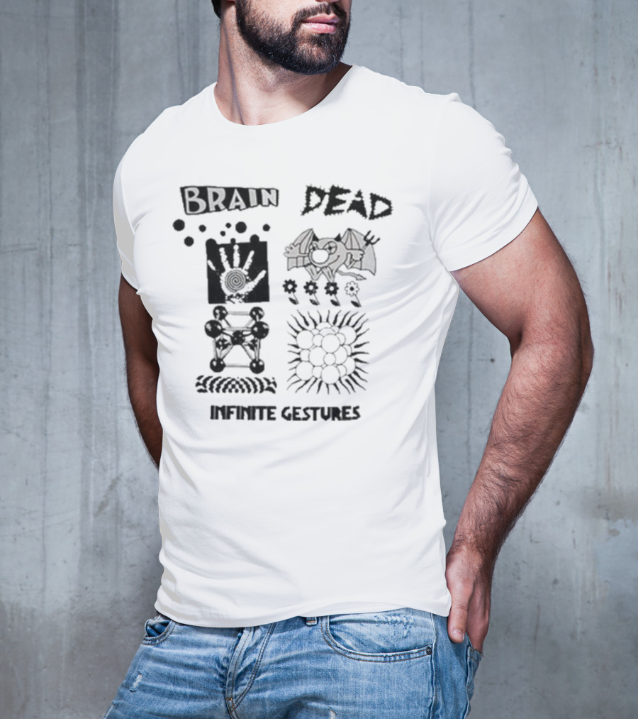 Wearebraindead Brain Dead Infinite Gestures Hand Bat Symbols T-Shirt