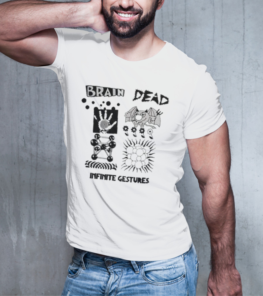 Wearebraindead Brain Dead Infinite Gestures Hand Bat Symbols T-Shirt