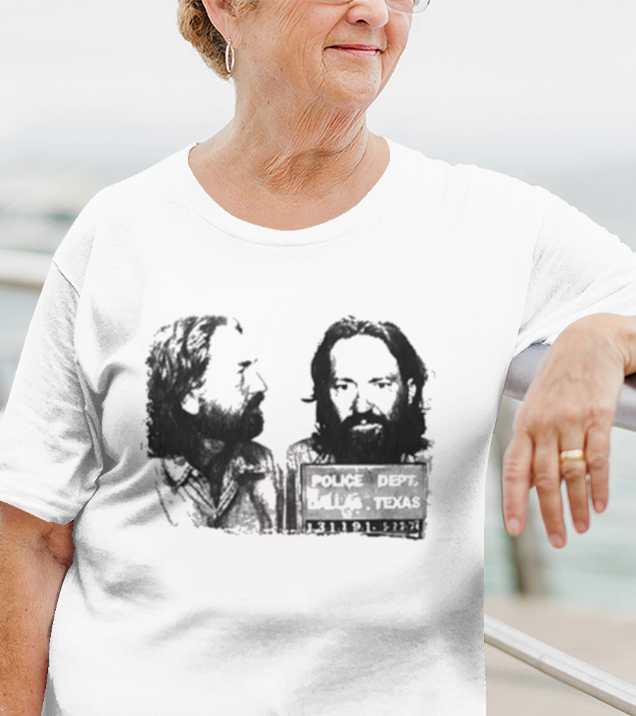 Willie Nelson Police Dept Texas Mugshot Profile T-Shirt