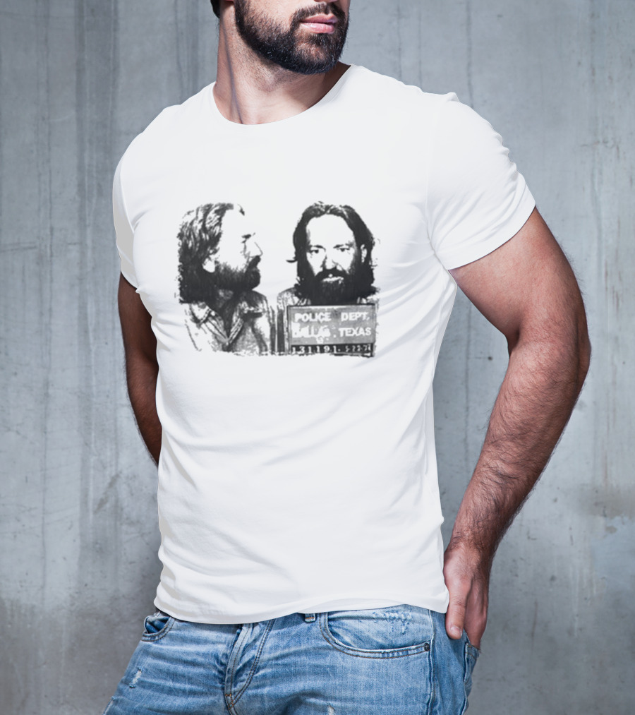 Willie Nelson Police Dept Texas Mugshot Profile T-Shirt