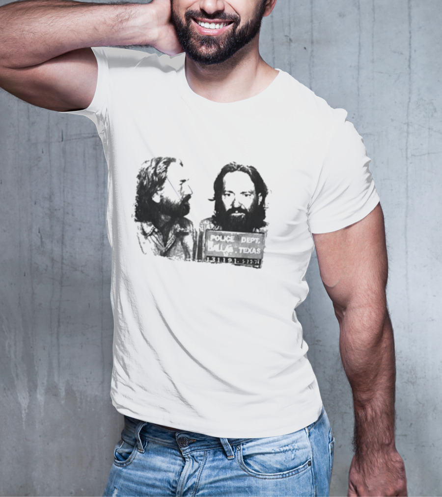 Willie Nelson Police Dept Texas Mugshot Profile T-Shirt