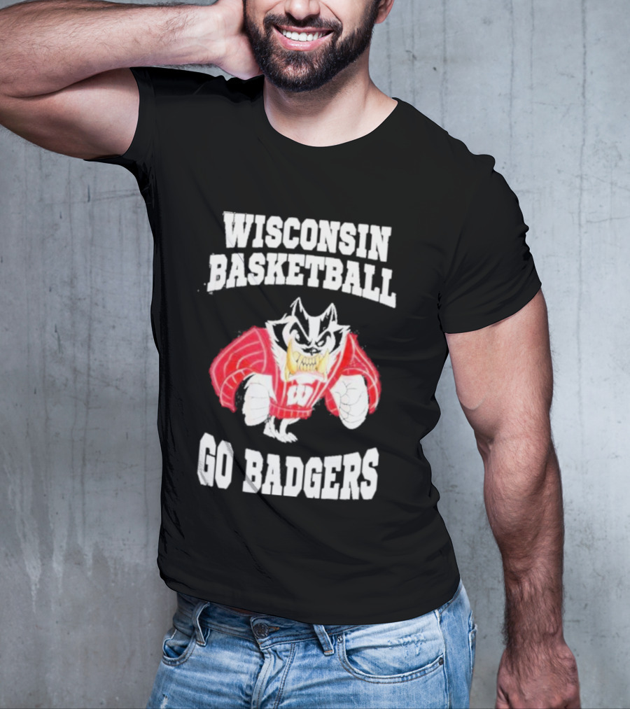 Wisconsin Basketball Go Badgers Mascot Wisconsin Badgers T-Shirt