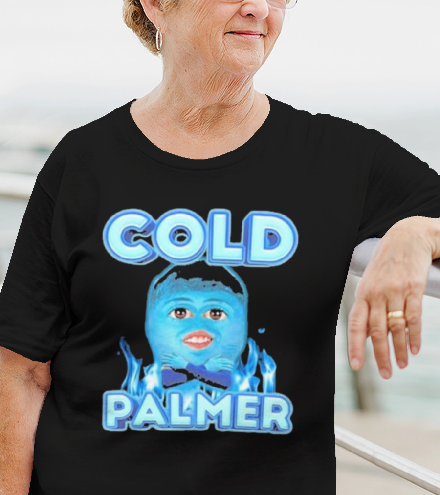 Cold Palmer Frozen Face With Blue Flames T-Shirt