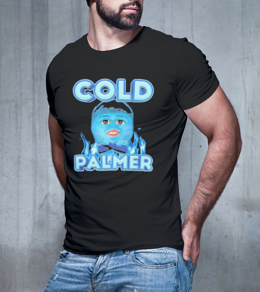 Cold Palmer Frozen Face With Blue Flames T-Shirt