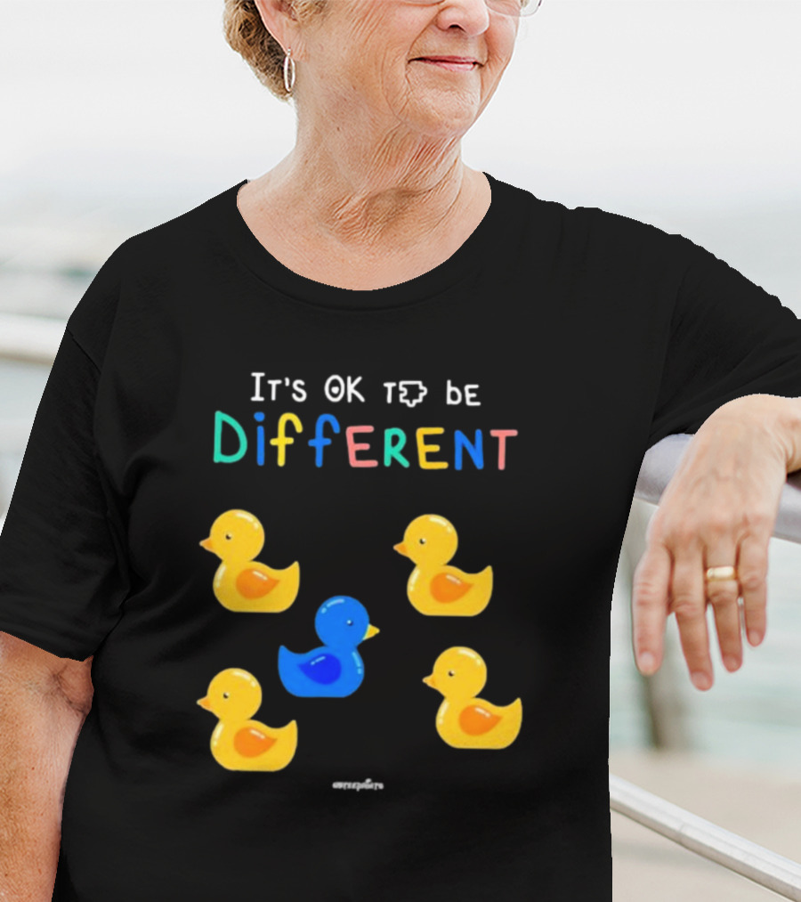 It's OK To Be Different Cute Yellow And Blue Ducklings T-Shirt