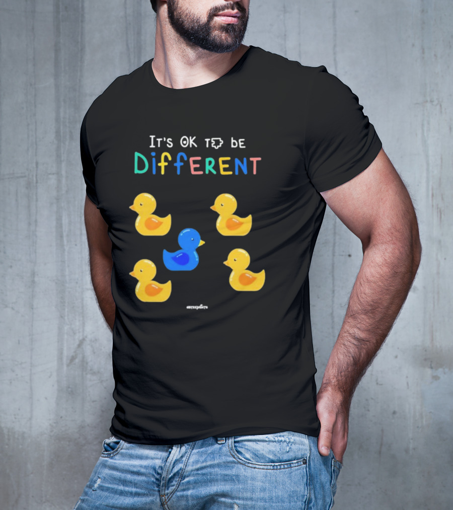 It's OK To Be Different Cute Yellow And Blue Ducklings T-Shirt