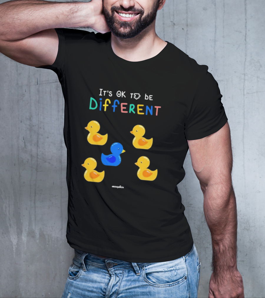 It's OK To Be Different Cute Yellow And Blue Ducklings T-Shirt