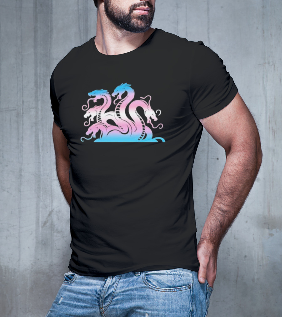 Multi Headed Hydra In Trans Pride Colors T-Shirt