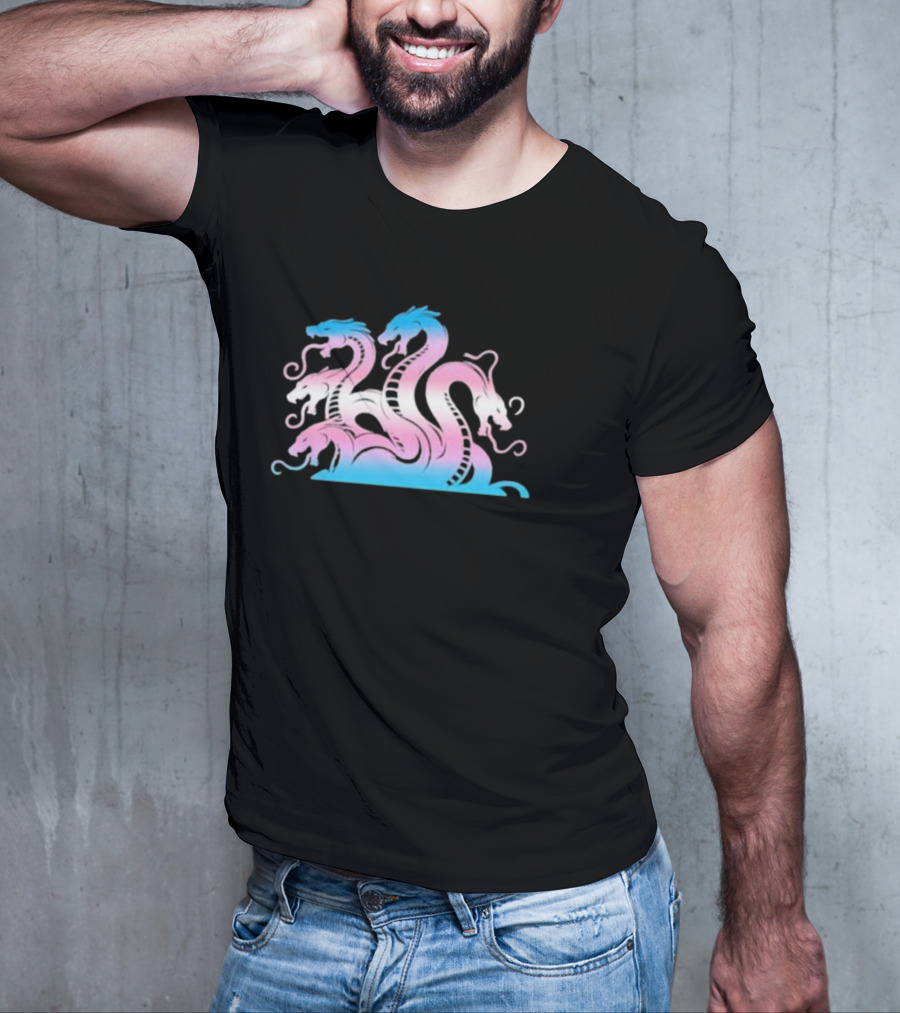 Multi Headed Hydra In Trans Pride Colors T-Shirt