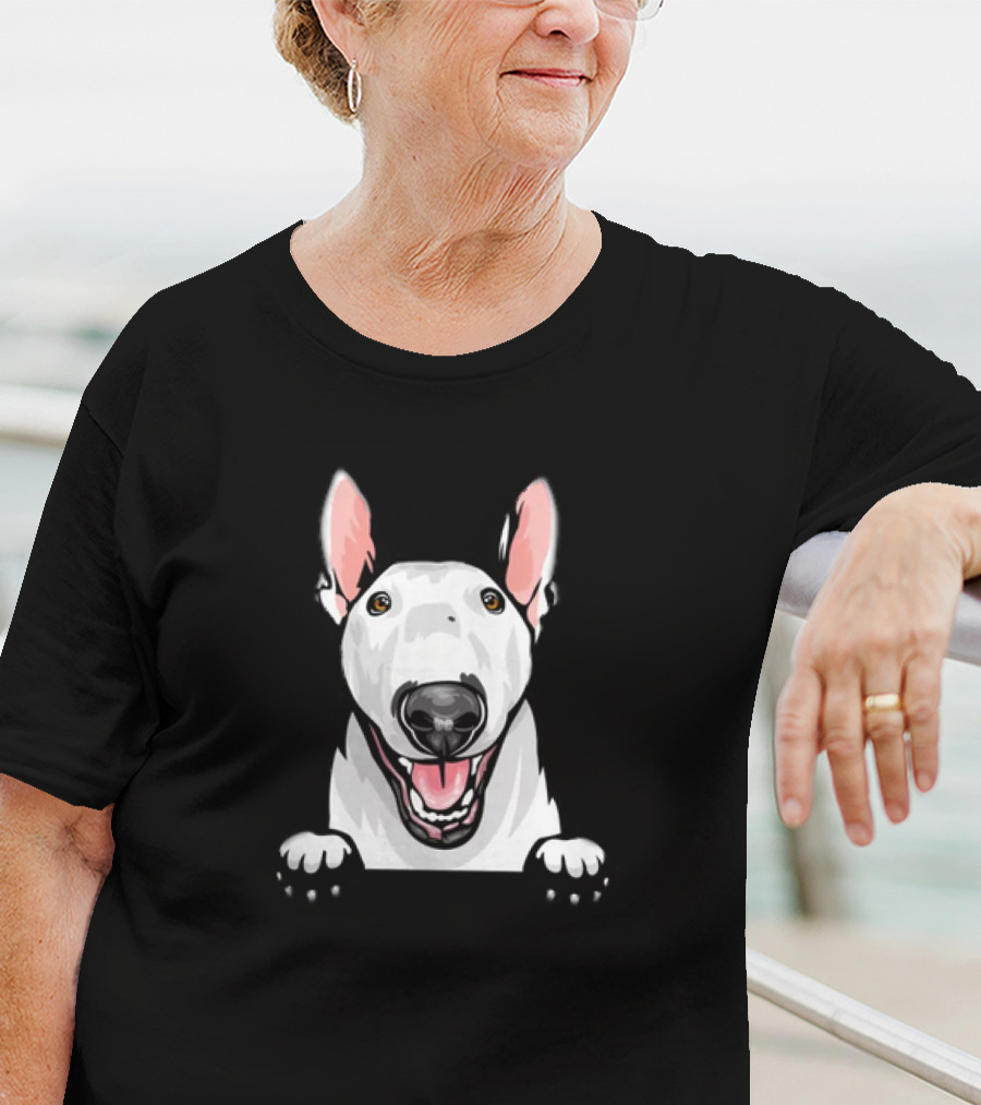 Animal Dog Bull Terrier Peeking With Ears And Nose T-Shirt