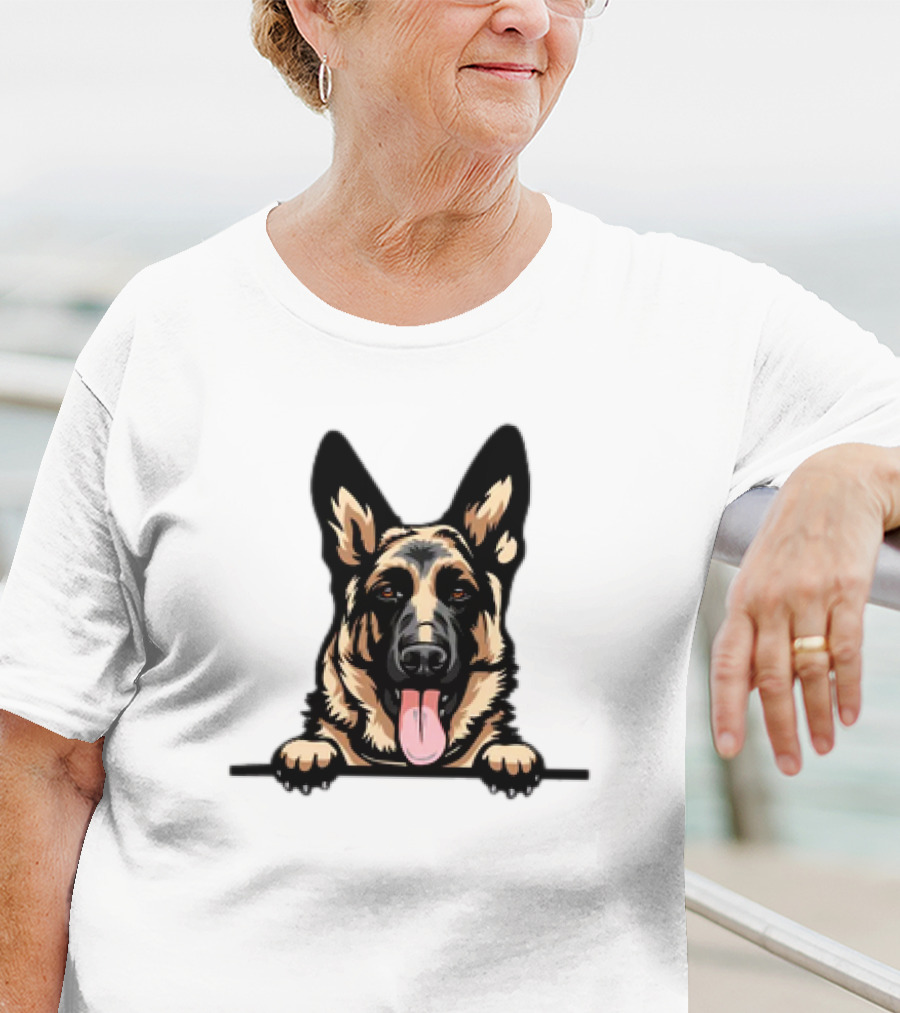 German Shepherd Dog Peeking Design Animal R5fvgb Color T-Shirt