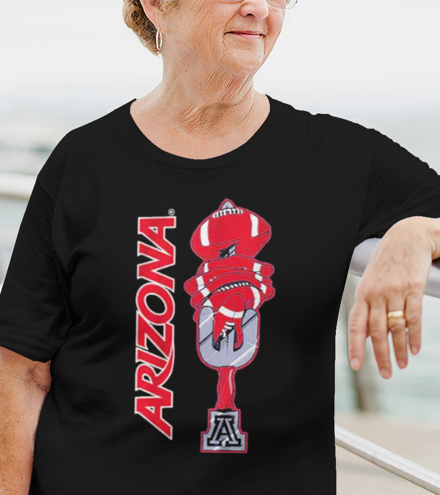 Arizona Football Turnover Sword With Red Helmet Stack And 'A' Emblem T-Shirt