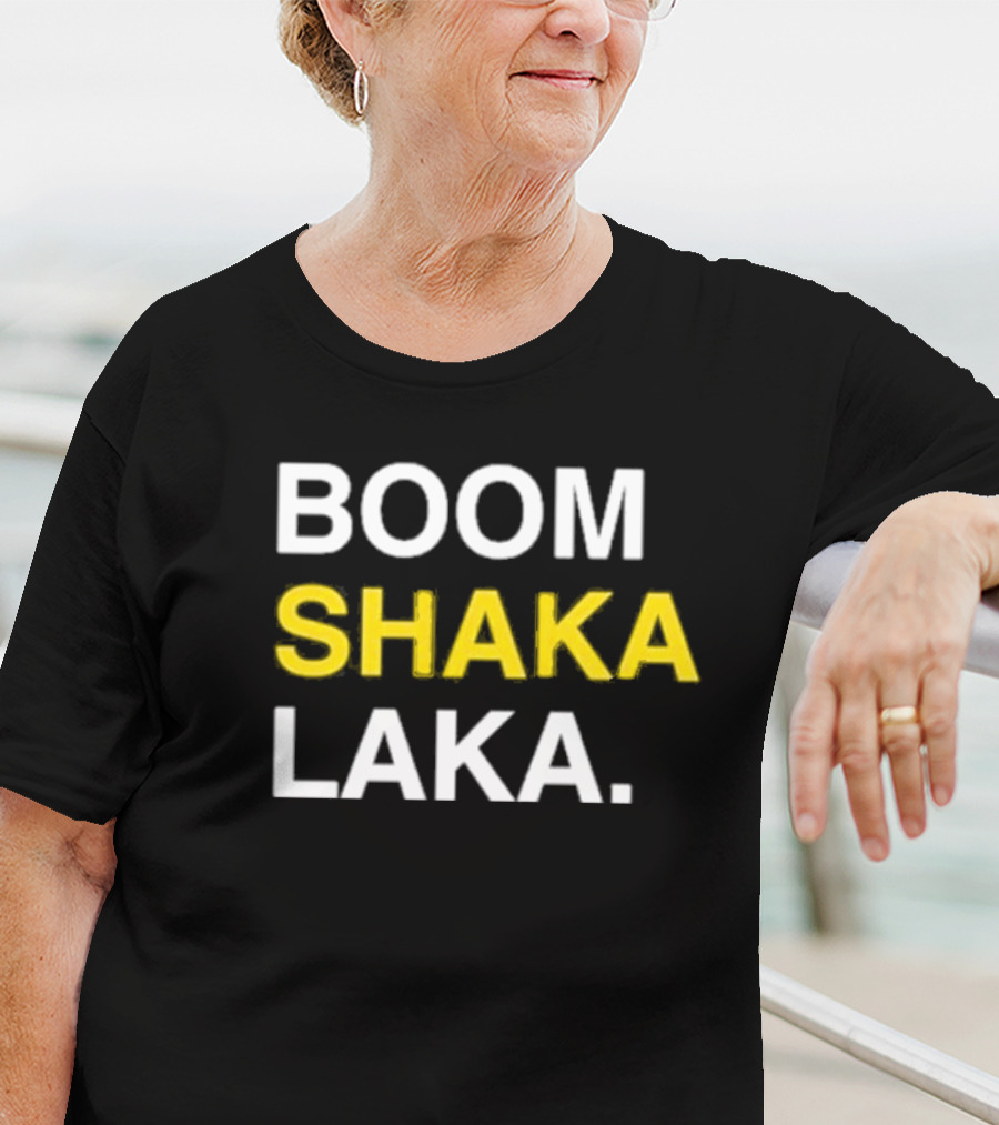 BOOM SHAKA LAKA Vintage Sports Culture Phrase T-Shirt