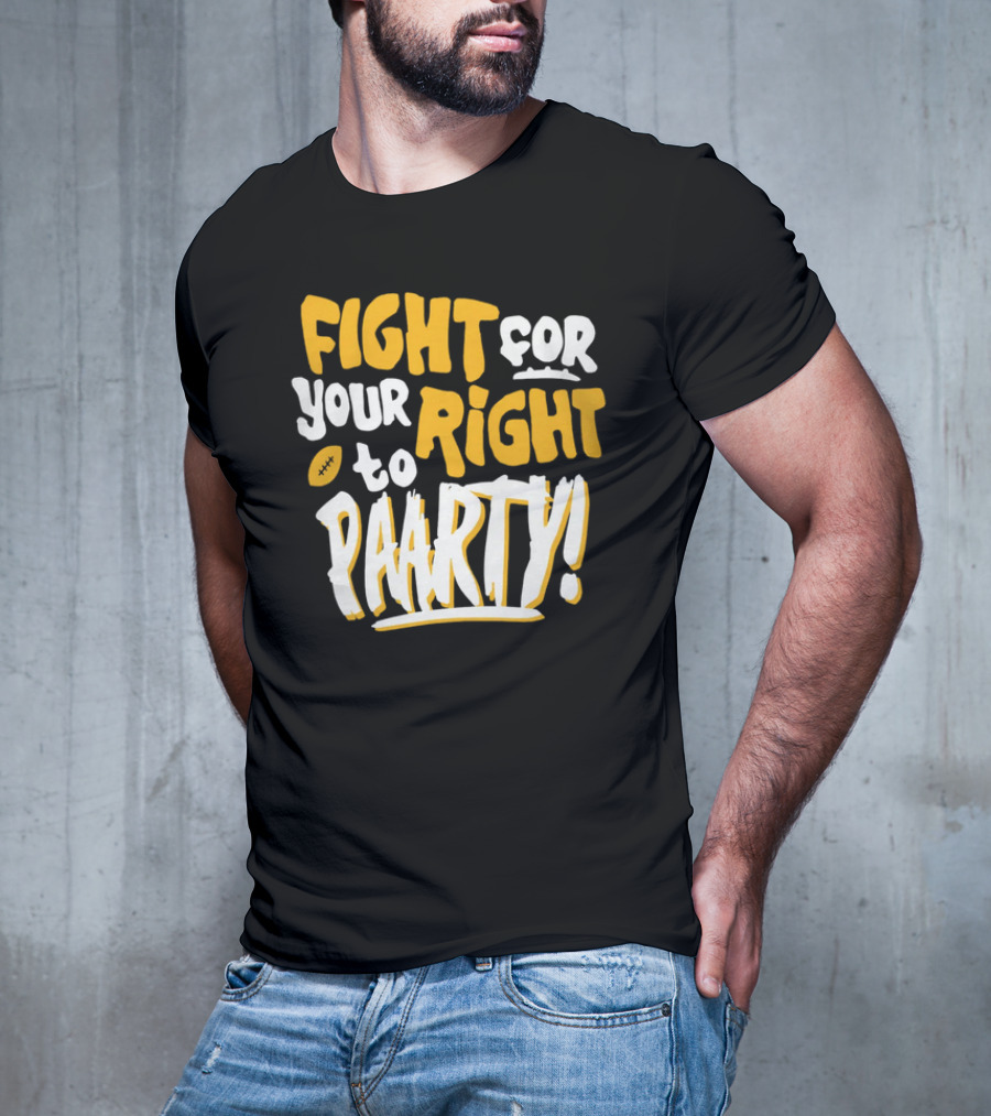 Fight For Your Right To Party Charlie Hustle Shop Football T-Shirt