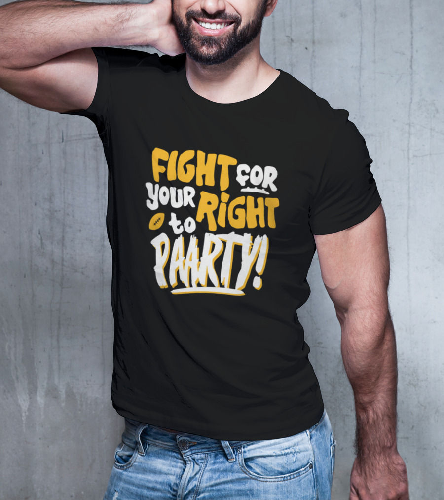 Fight For Your Right To Party Charlie Hustle Shop Football T-Shirt