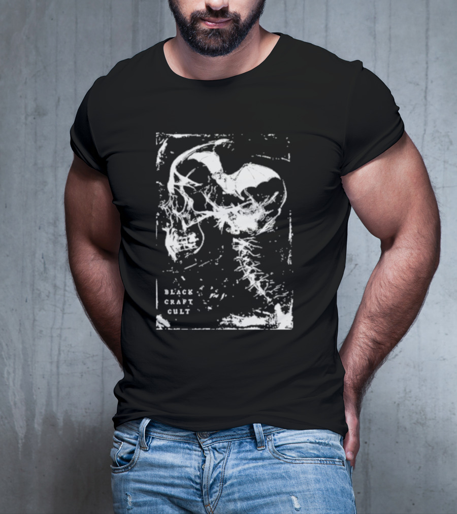 Black Craft Cult Skull Bat T-Shirt
