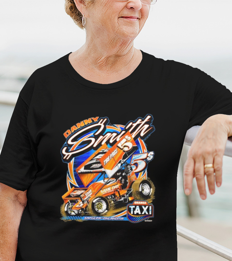 Danny Smith Tire Pros Same Day Sapulpa Oklahoma Orange Taxi Racing 5 T-Shirt